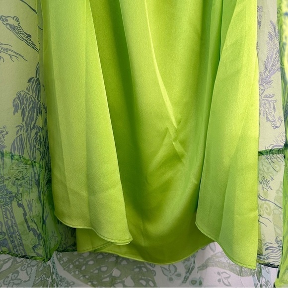 STAUD Neem Printed Georgette Maxi Dress In Green SZ XS - Picture 6 of 10